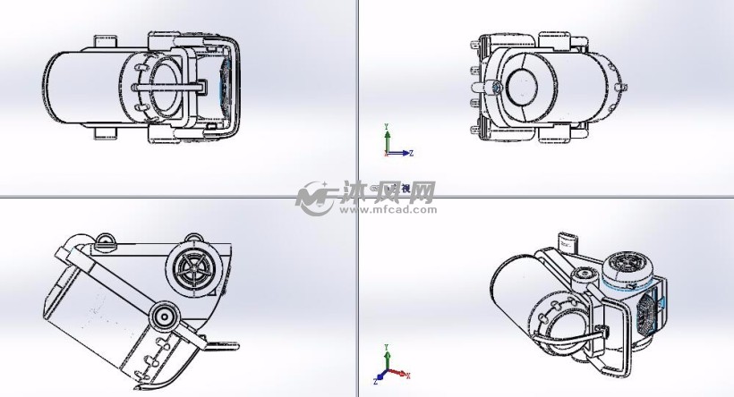 家用吸尘器模型三视图