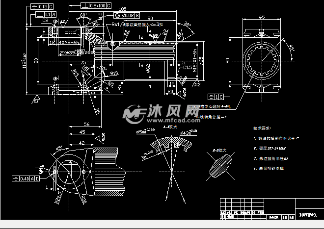 万向节滑动叉夹具设计图纸