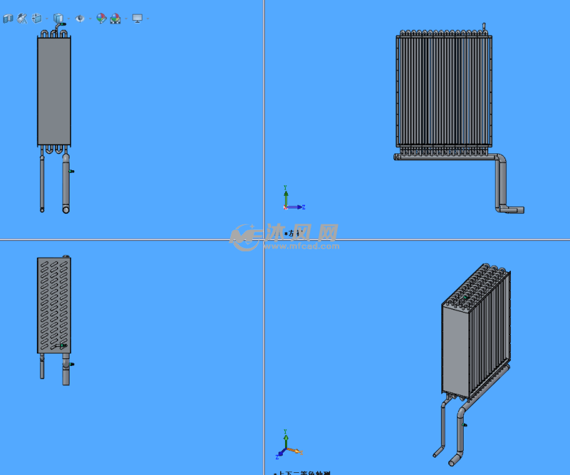 翅片换热器三视图