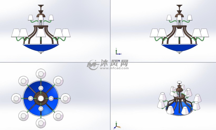 吊灯模型图三视图