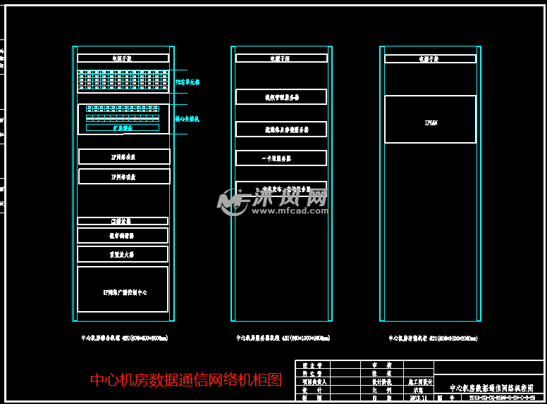 中心机房数据通信网络机柜图