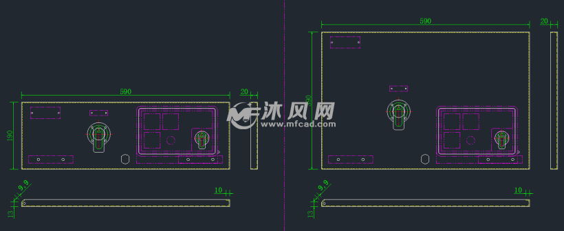 各种抽屉柜抽屉及其展开图