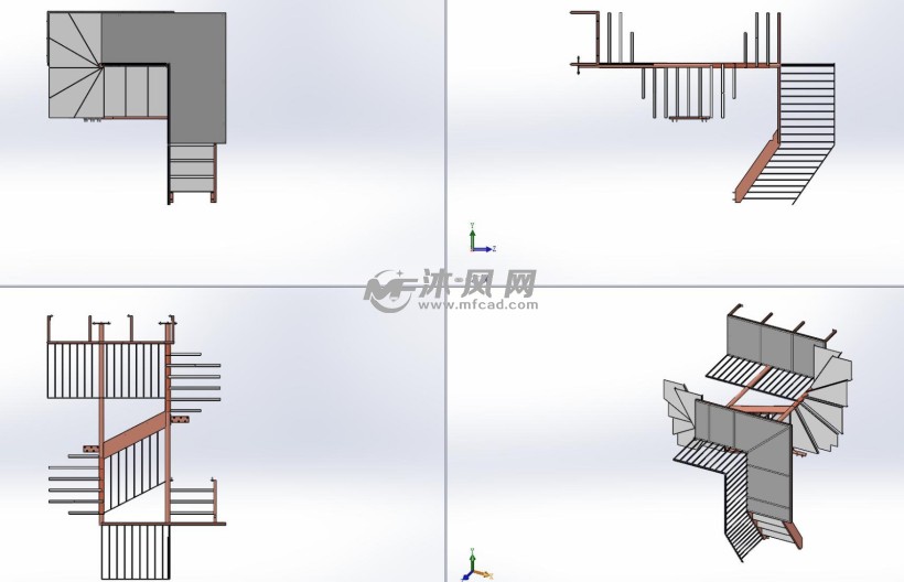 旋转楼梯模型三视图