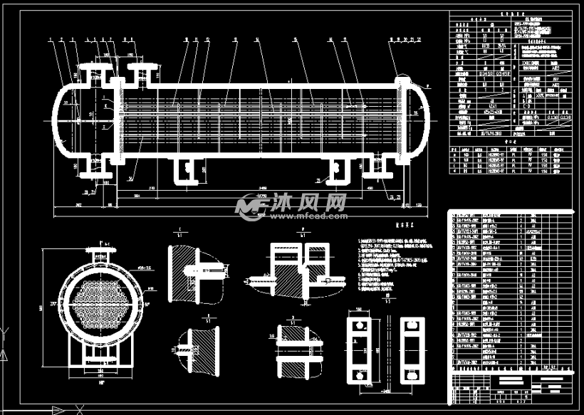 列管式换热器设计cad - 换热压力容器图纸 - 沐风网