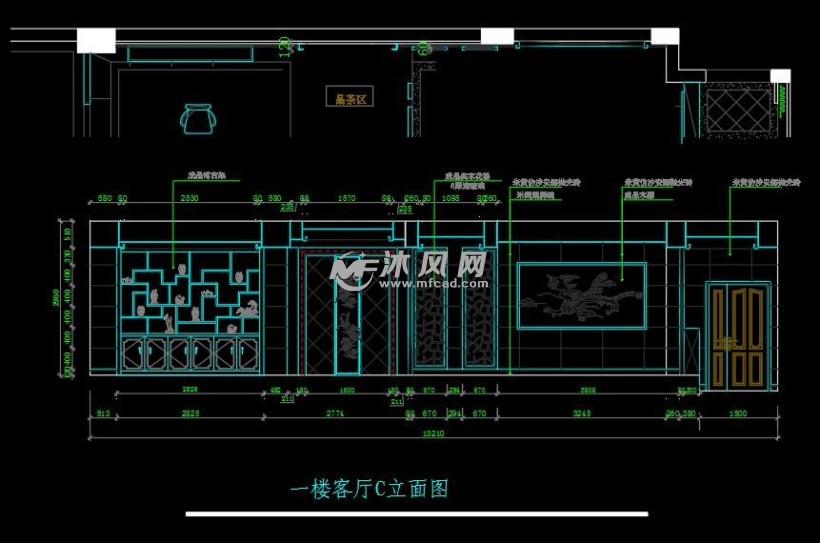 一楼客厅c立面图