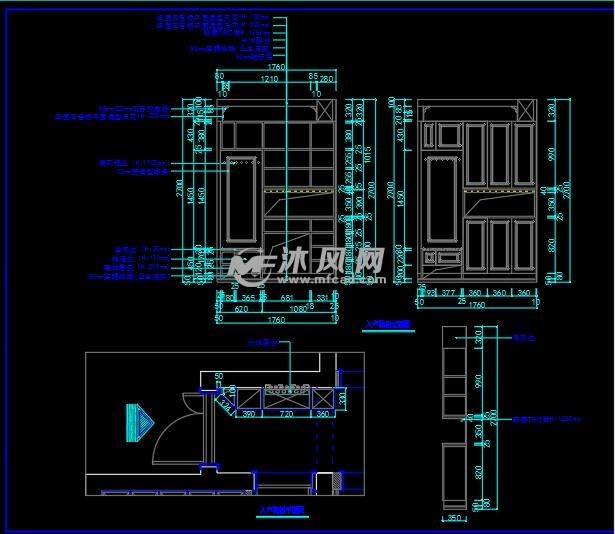 入户鞋柜立面图