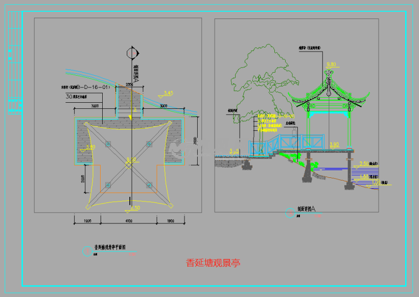 建筑规划图 景观规划图纸 波萝格实木栏杆 环境景观施工图设计说明