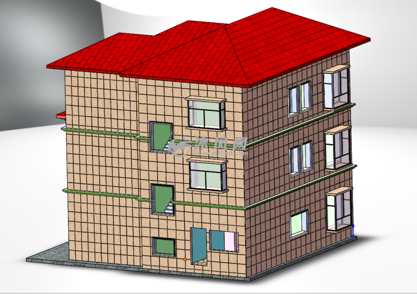 3层房子三维模型