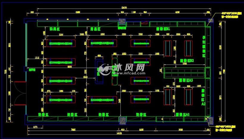 奶粉店cad施工图