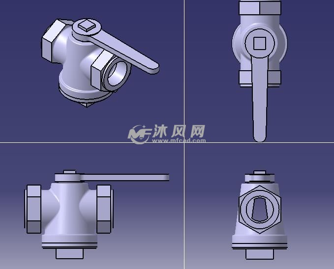 气阀三视图