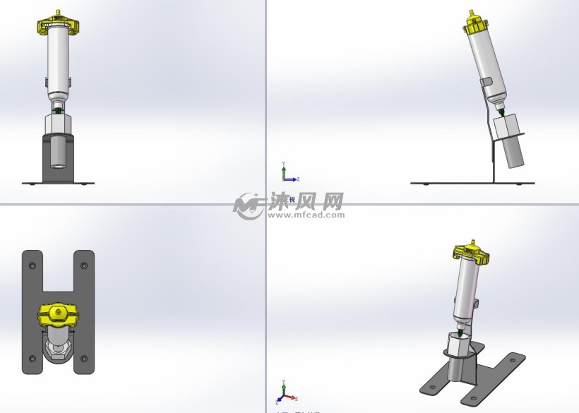 带支架注射器模型三视图