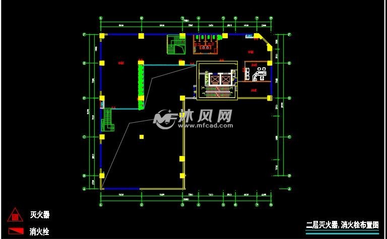 二层灭火器消火栓布置图