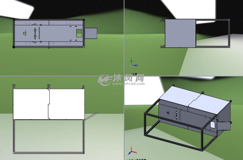 型材设备主体箱体设计模型三视图