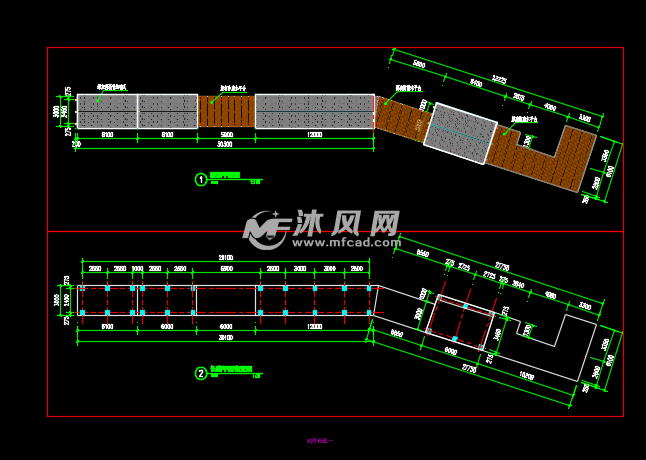 木质景观长廊施工平面图