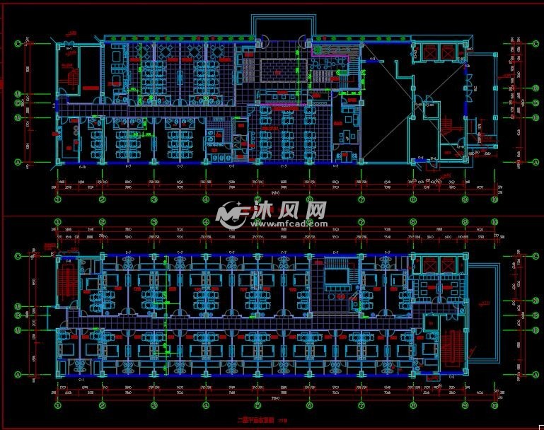 足浴店cad施工图