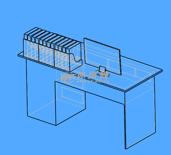 办公桌模型线性结构图
