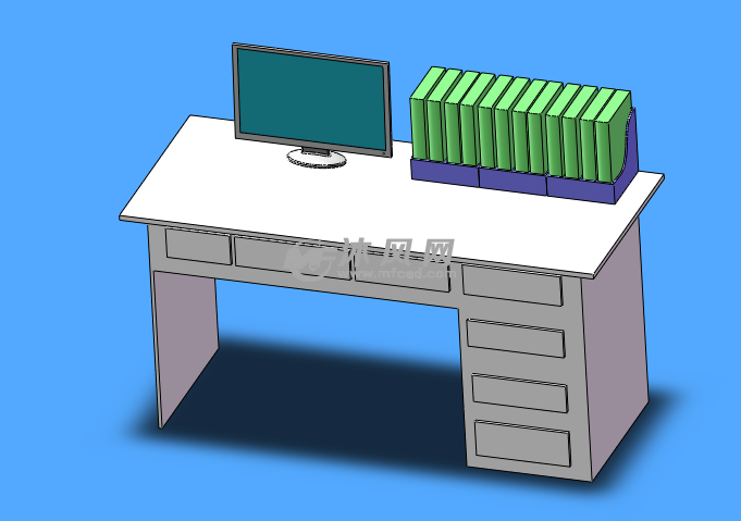 办公桌设计图模型
