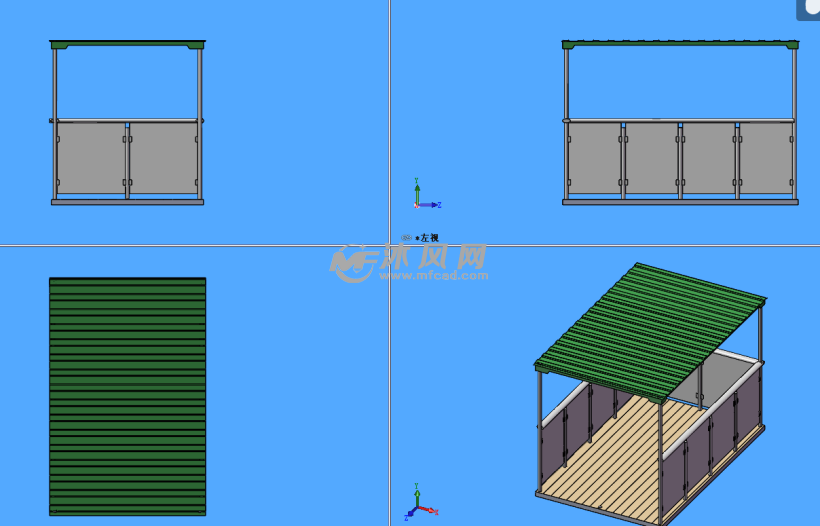 海边小房子模型三视图