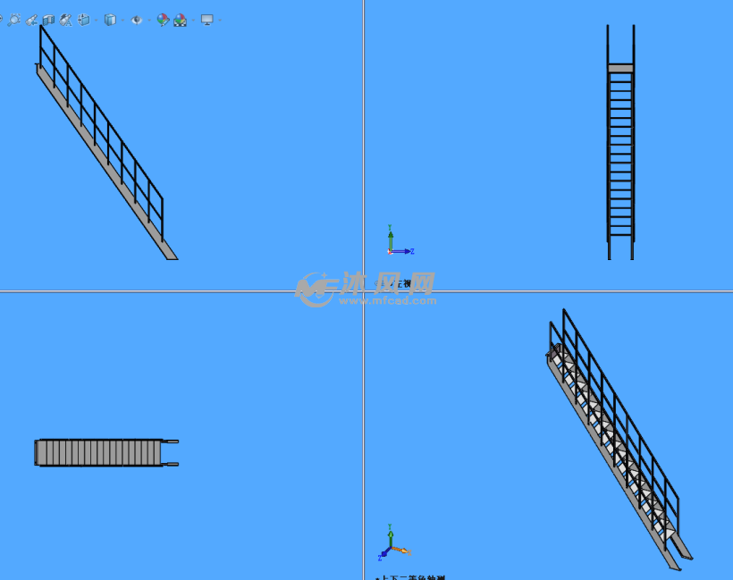 楼梯支架模型三视图