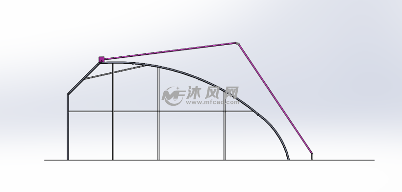 日光温室骨架模型 - 建筑模型图纸 - 沐风网