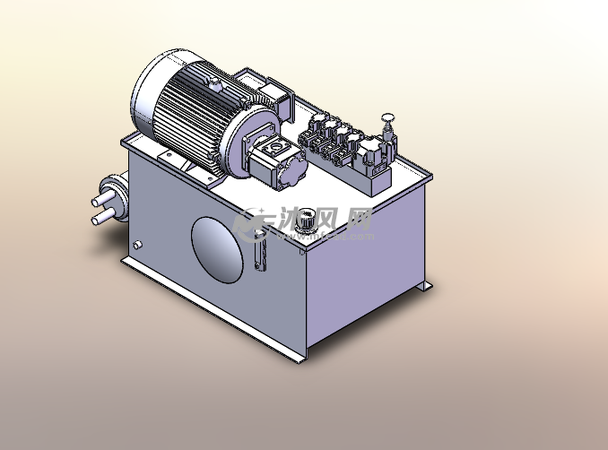 液压油泵系统机构 - 液压及气动元件图纸 - 沐风网