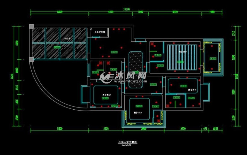 二层天花布置图