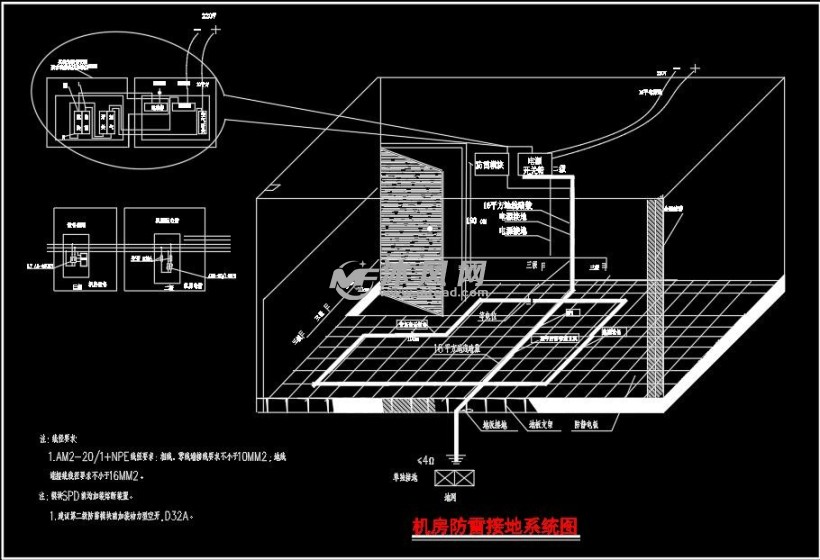 机房防雷接地系统图