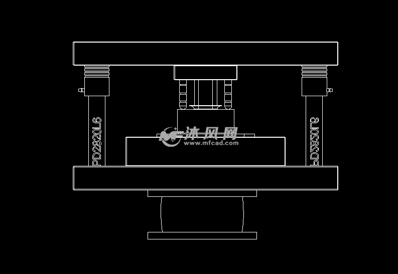 方形拉伸件旋切模图 - 冲压模具图纸 - 沐风网