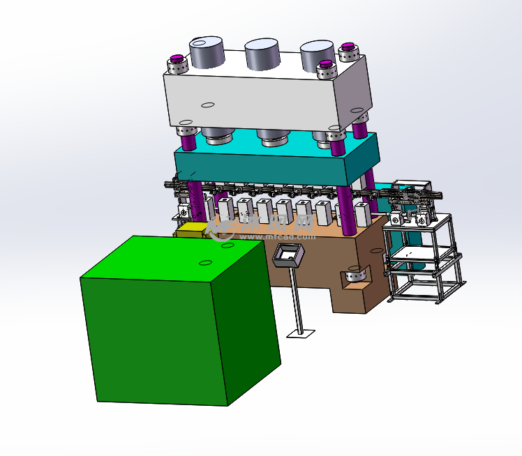 液压机冲压机械手 - 机器人模型图纸 - 沐风网