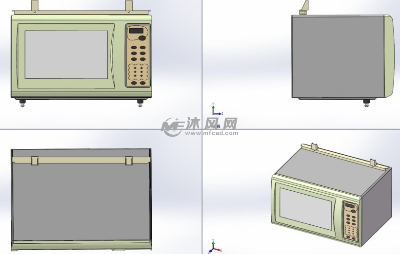 微波炉sw设计模型 家用电器图纸 沐风网