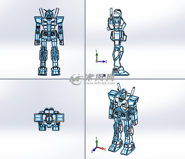 高达机器人设计模型三视图