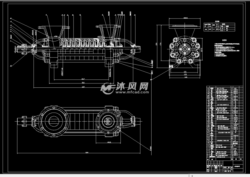 分段式多级离心泵的设计 - 设计方案图纸 - 沐风网