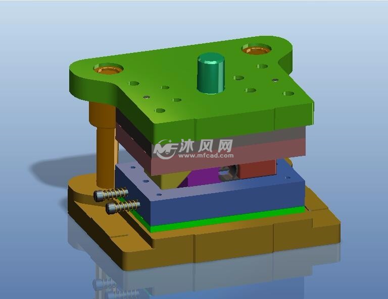 铰链卷圆模设计 - 冲压模具图纸 - 沐风网