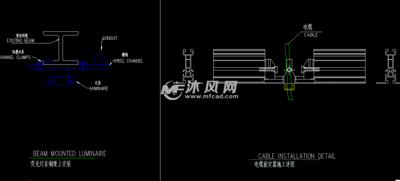 荧光灯等灯具安装详图