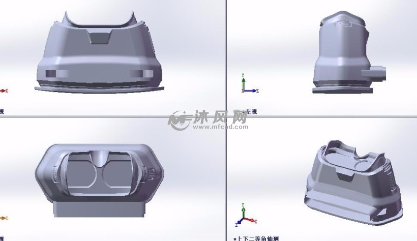 新款vr眼镜设计模型建模三视图