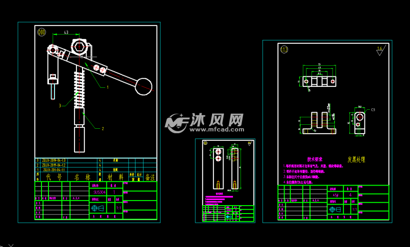 下压弹簧治具设计模型 工装图纸 沐风网