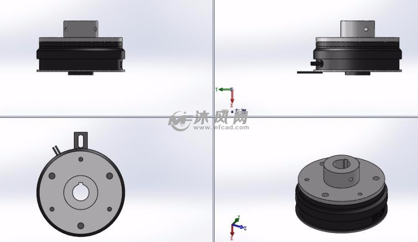 ce1系列内轴承式电磁离合器模型三视图