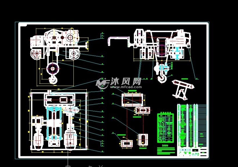 起重机小车二维装配图