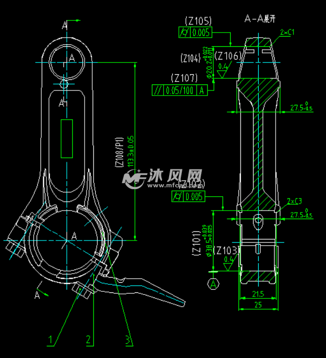 发动机曲轴连杆图纸