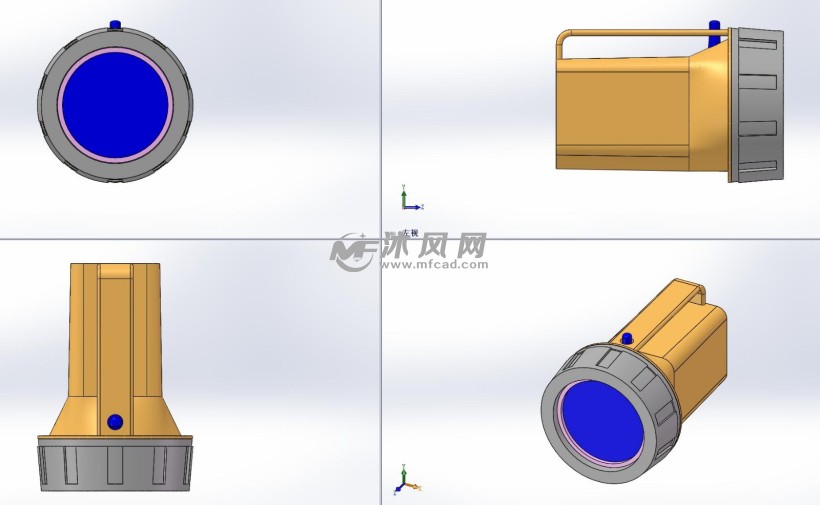 手电筒模型三视图