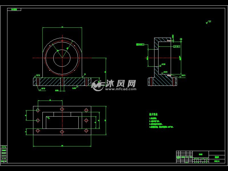 轴承座零件图a1