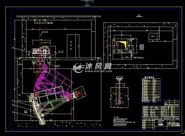 水电站冲砂闸金属结构施工图纸 - 闸门启闭机图图纸
