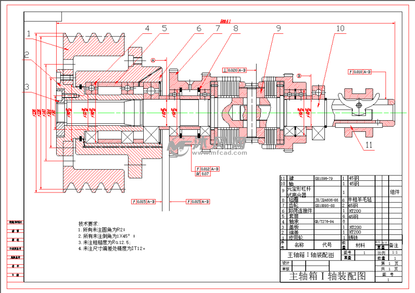 ca6140车床结构图主轴,ca6140车床结构图 ca6140型主轴箱装配图