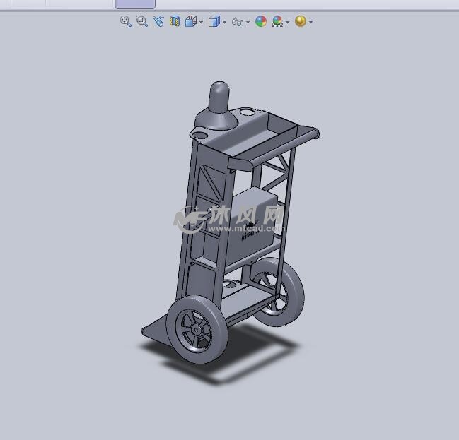 焊机手推车设计模型三视图