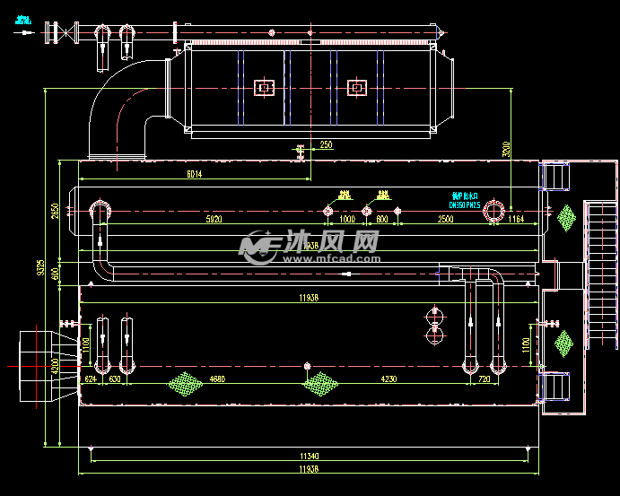 58mw燃气热水锅炉 - 换热压力容器图纸 - 沐风网