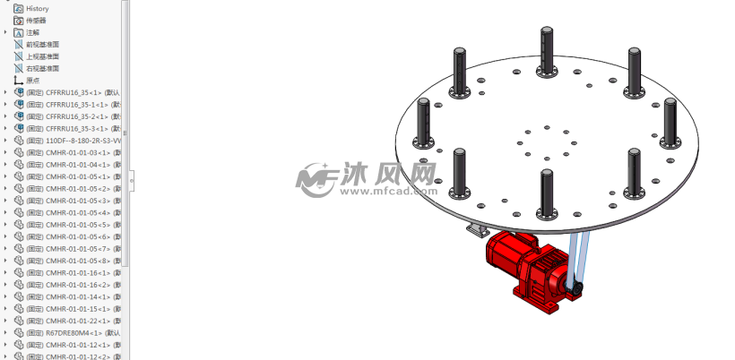 旋转盘凸轮分割器树特征模型图