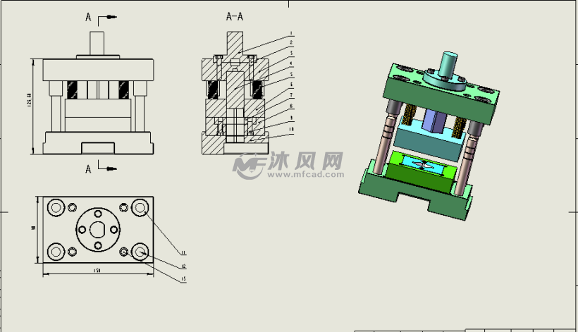 单工序落料模 - 冲压模具图纸 - 沐风网