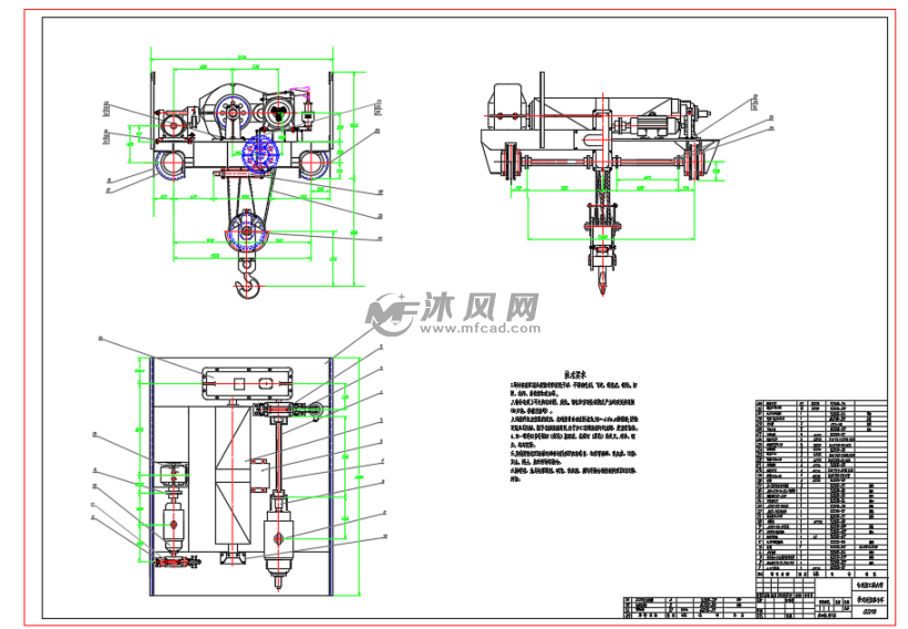 10t单钩桥式起重机小车机构 - 工程机械/建筑机械图纸