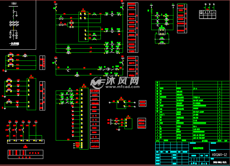 hxgn-12高压环网柜二次原理图