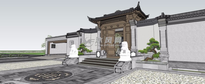 广东某岭南特色仿绿城古建筑庭院会所
